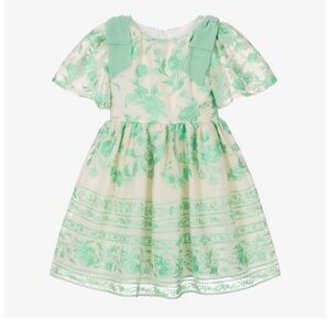 Elegant Mint Floral Kids Dress